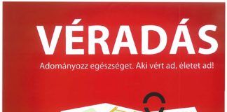 Véradás augusztus 01-én 14.00-18.00 óra között