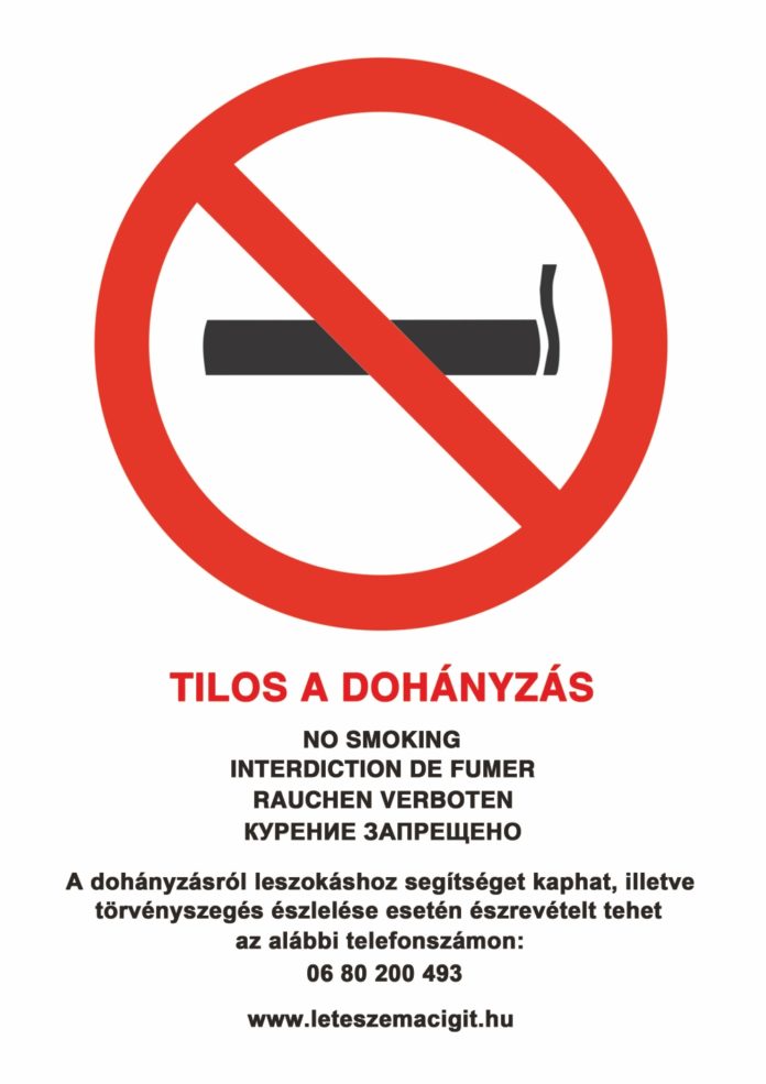 dohányozni tilos - TDP60130 Tilos a dohányzás tábla és matrica